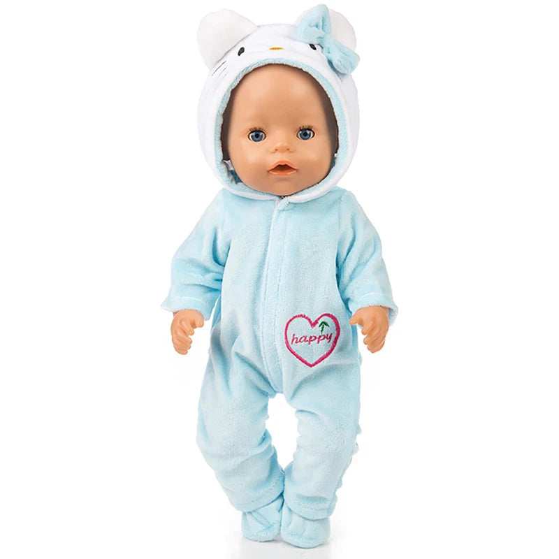 18Inch/45cm Popular American Doll Clothes Set Fit Reborn Doll Pink Blue Red Cat Clothes Pajamas Accessory Doll Clothes Girl Gift Vibrant Vaults