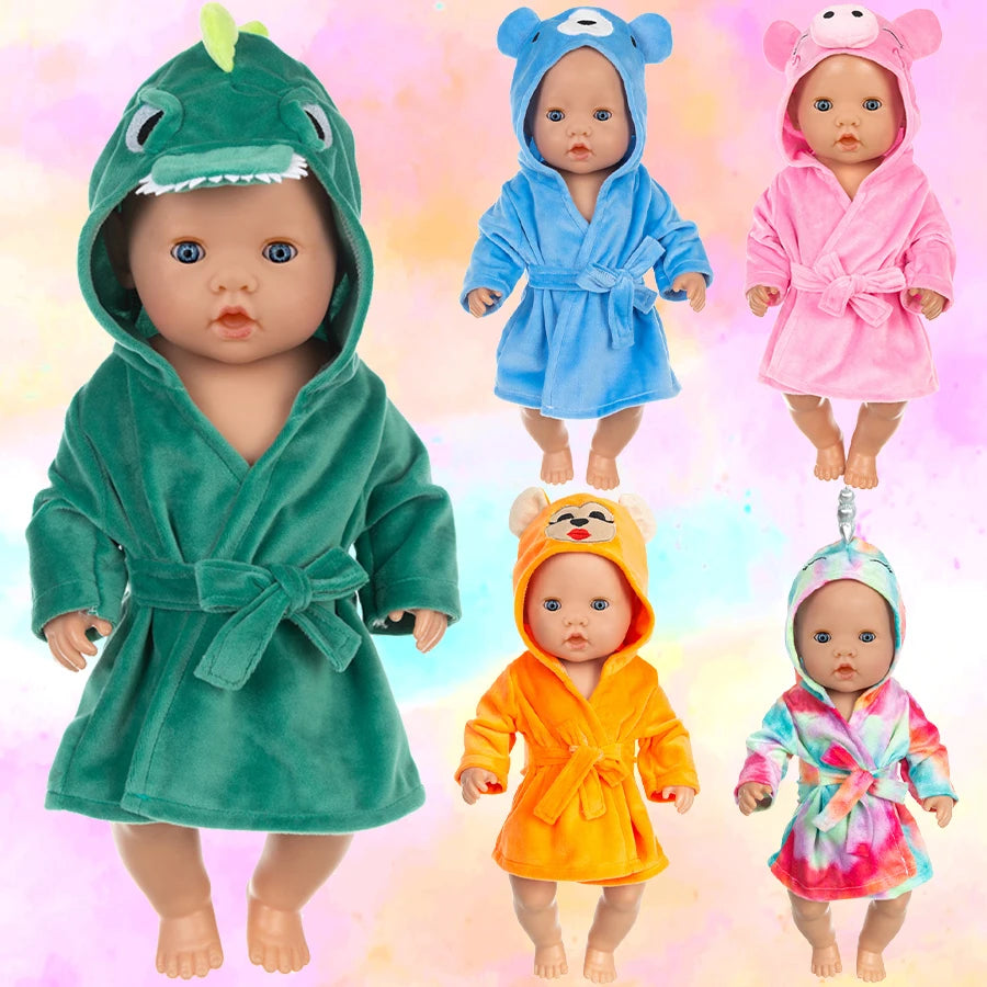 Doll Cartoon Clothes 5Set 18Inch&43cm Baby Pajamas Dinosaur Pig Animal American Reborn New Born Baby Doll OG Girl`s Toy Doll Vibrant Vaults