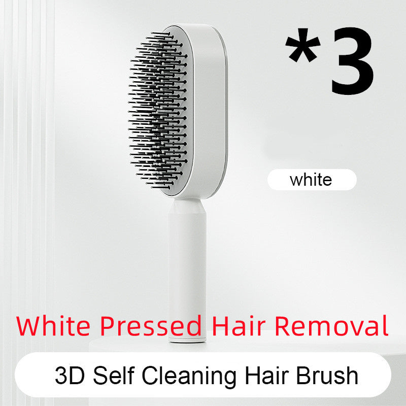 Self Cleaning Hair Brush For Women One-key Cleaning Hair Loss Airbag Massage Scalp Comb Anti-Static Hairbrush Vibrant Vaults