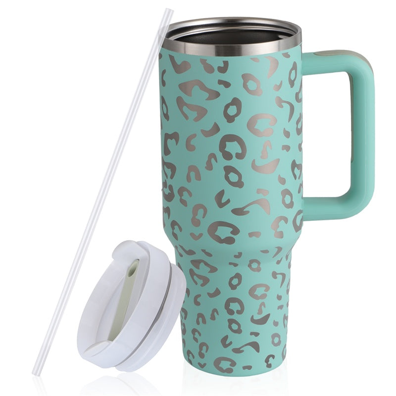 40oz Straw Coffee Mug With Handle Portable Car Stainless Steel Water Bottle Large Capacity Travel Bisphenol A Free Mug Vibrant Vaults