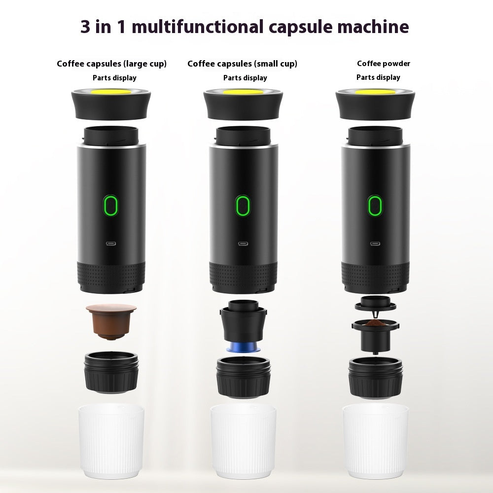 Electric Grinder Coffee Travel Handy 3 In1 Espresso Portable Coffee Espresso Maker Machine Cafe Portable Capsule Coffee Machine Kitchen Gadgets Vibrant Vaults