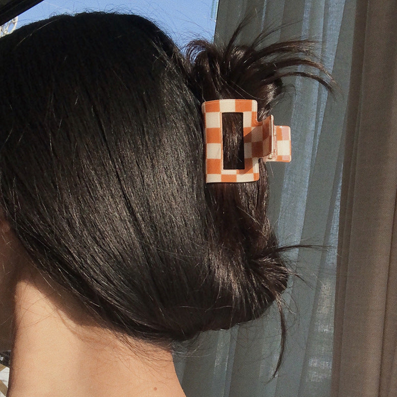 Colorful Checkerboard Grab Clips All-match Hair Grasping Simple Vibrant Vaults