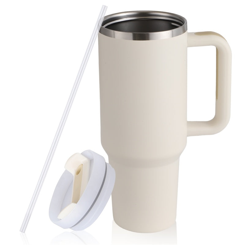 40oz Straw Coffee Mug With Handle Portable Car Stainless Steel Water Bottle Large Capacity Travel Bisphenol A Free Mug Vibrant Vaults