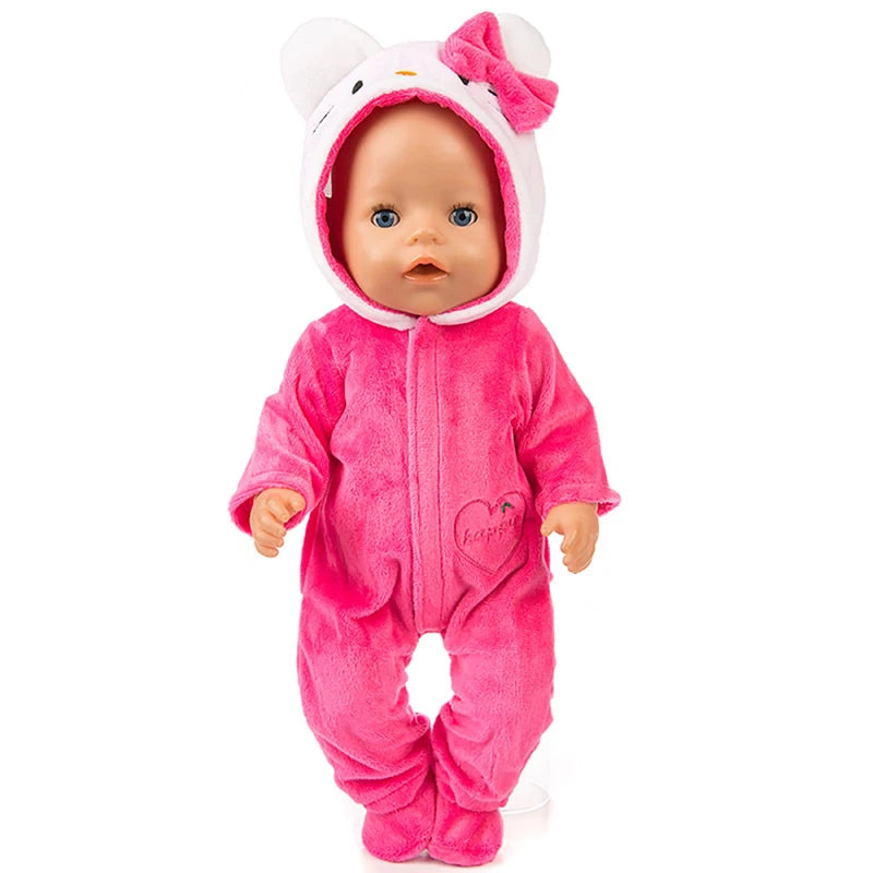 18Inch/45cm Popular American Doll Clothes Set Fit Reborn Doll Pink Blue Red Cat Clothes Pajamas Accessory Doll Clothes Girl Gift Vibrant Vaults