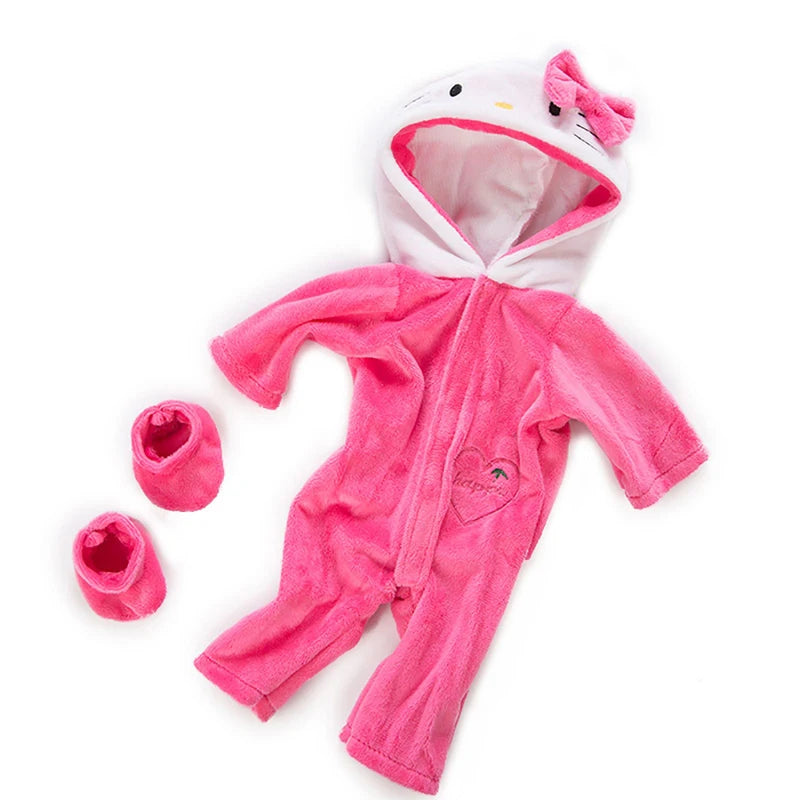 18Inch/45cm Popular American Doll Clothes Set Fit Reborn Doll Pink Blue Red Cat Clothes Pajamas Accessory Doll Clothes Girl Gift Vibrant Vaults