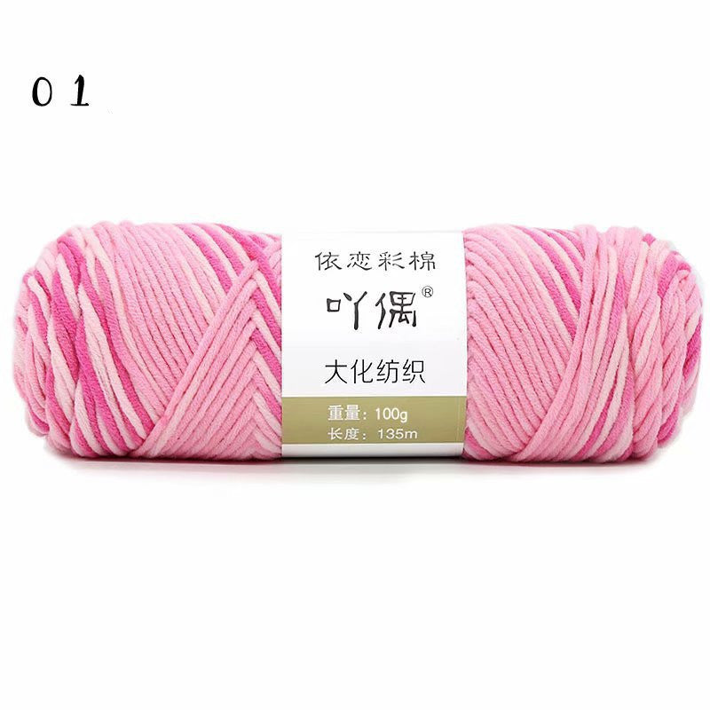 8 Strands Of Gradient Milk Cotton Wool Hand-knitted Medium Thick Vibrant Vaults