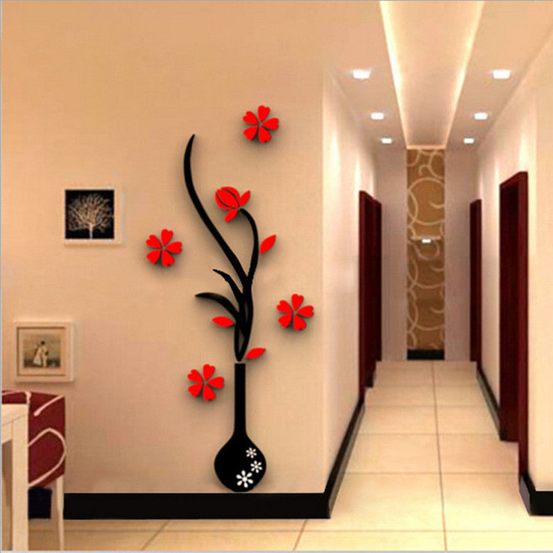Creative vase acrylic 3D wall sticker Vibrant Vaults