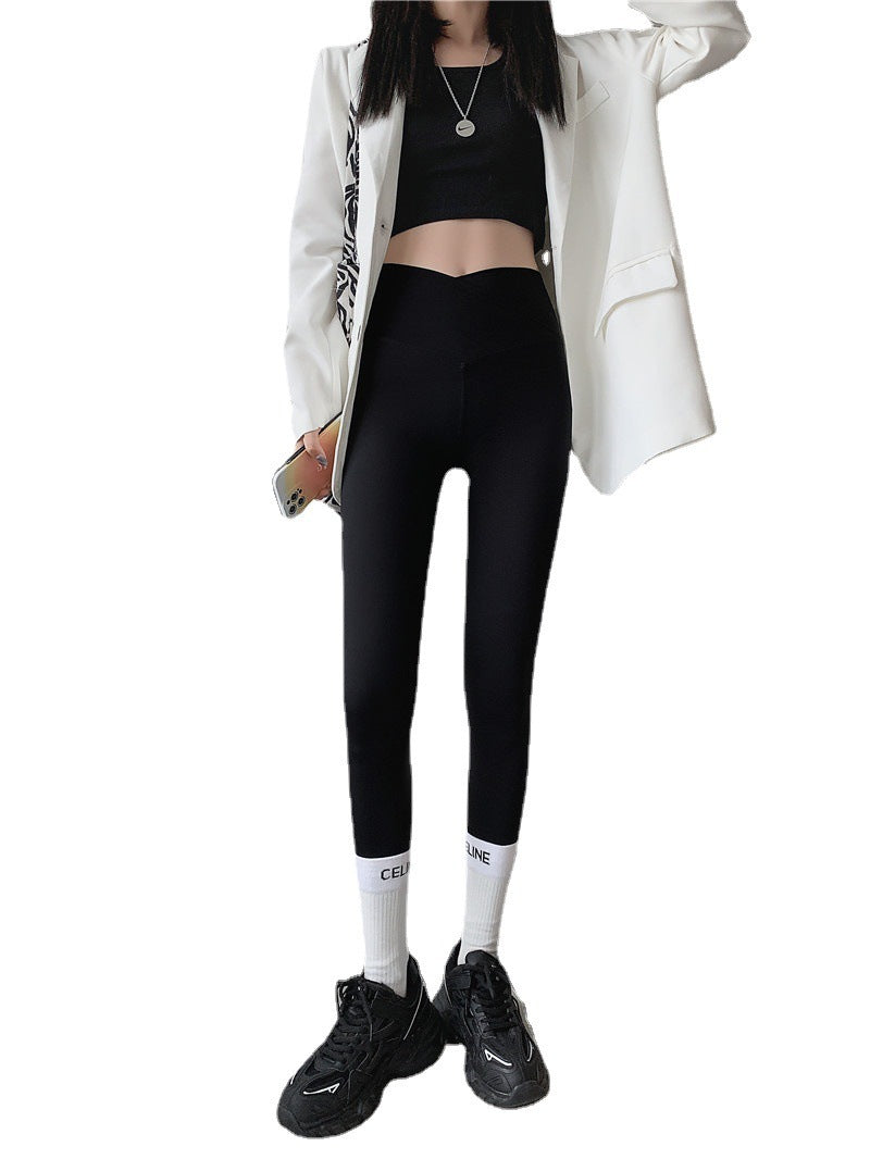 Abdomen Buttocks Stretch High Waisted Gray Shark Skin Pants Vibrant Vaults