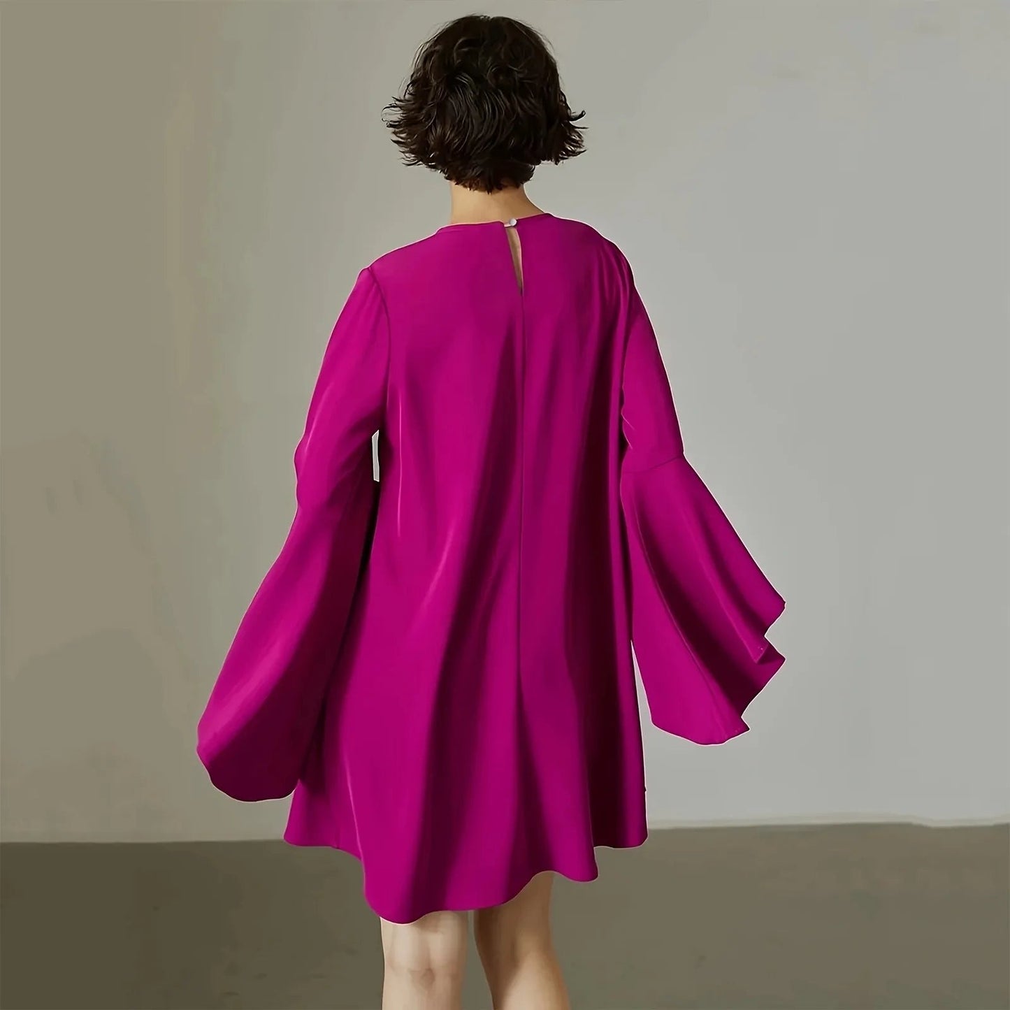 Spring Summer Women Solid Dress Fashion O Neck Ruffles Loose Casual Dresses For Woman Robe Femme 2024 New Elegant Vestidos Vibrant Vaults