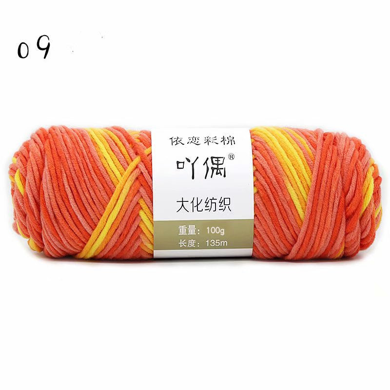 8 Strands Of Gradient Milk Cotton Wool Hand-knitted Medium Thick Vibrant Vaults
