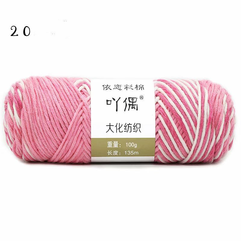 8 Strands Of Gradient Milk Cotton Wool Hand-knitted Medium Thick Vibrant Vaults