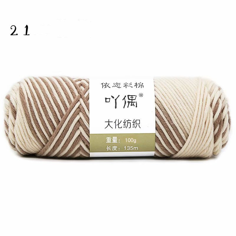 8 Strands Of Gradient Milk Cotton Wool Hand-knitted Medium Thick Vibrant Vaults