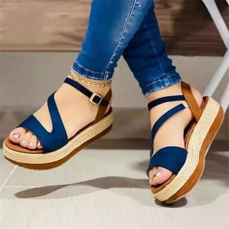 Platform Sandals Hollow Buckle Women's Shoes Vibrant Vaults
