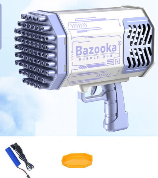 Bubble Gun Rocket 69 Holes Soap Bubbles Machine Gun Shape Automatic Blower With Light Toys For Kids Pomperos Vibrant Vaults