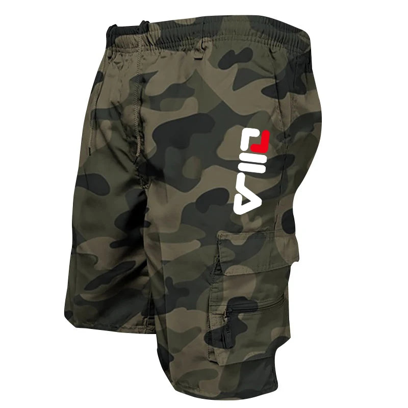 Men's Cargo Shorts Print Multiple Pockets Fashion Drawstring Loose Sportswear Summer Fitness Jogger Training Tactical Shorts Vibrant Vaults