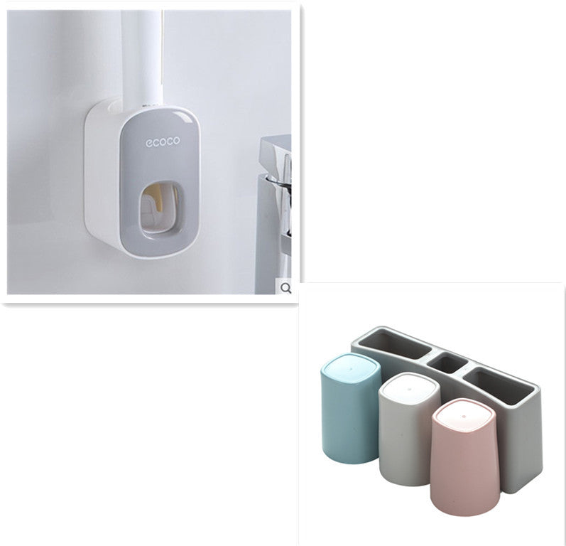 Wall Mounted Automatic Toothpaste Holder Bathroom Accessories Set Dispenser Vibrant Vaults