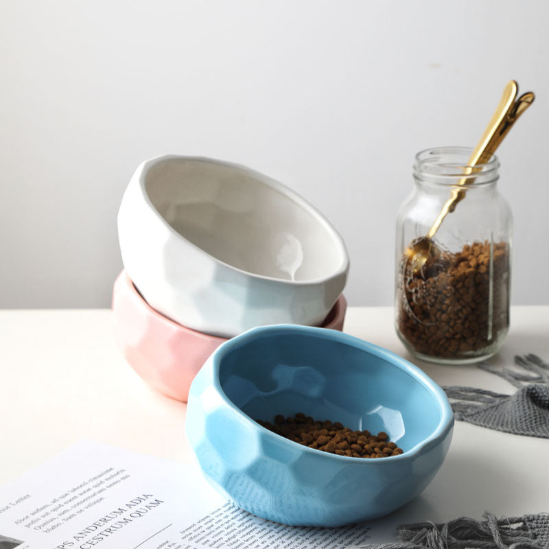 Pet bowl oblique mouth cat bowl food bowl dog bowl method bucket food bowl Vibrant Vaults
