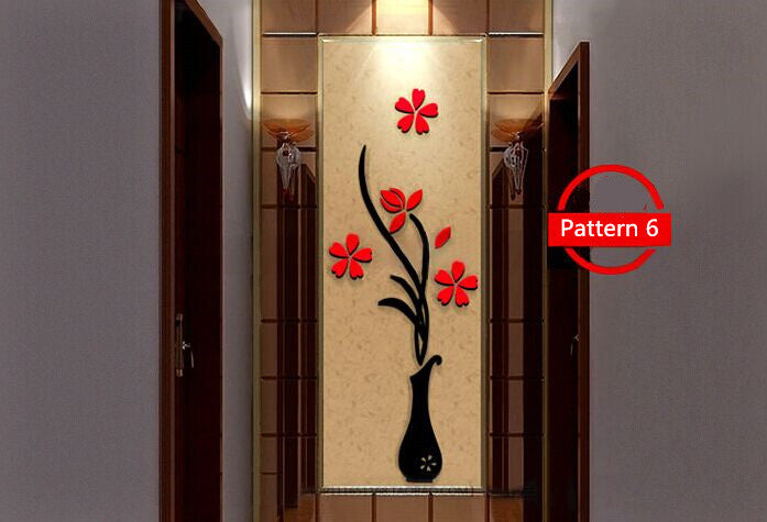 Creative vase acrylic 3D wall sticker Vibrant Vaults