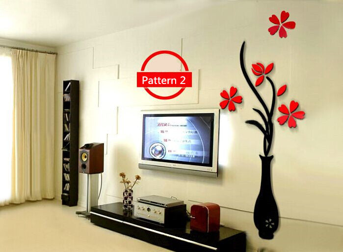 Creative vase acrylic 3D wall sticker Vibrant Vaults