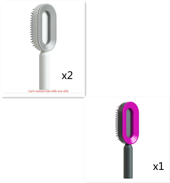 Self Cleaning Hair Brush For Women One-key Cleaning Hair Loss Airbag Massage Scalp Comb Anti-Static Hairbrush Vibrant Vaults