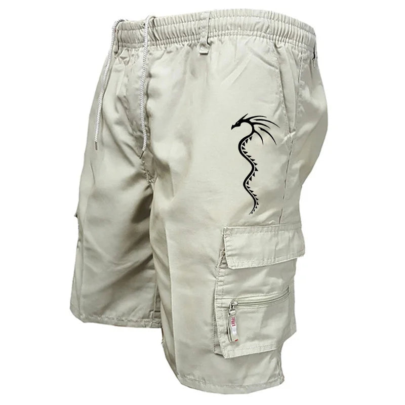 Men's Cargo Shorts Casual Tactical Shorts Fashionable Printed Dragon Camouflage Shorts Spring and Summer Men's Wear Vibrant Vaults