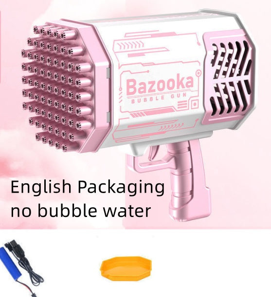 Bubble Gun Rocket 69 Holes Soap Bubbles Machine Gun Shape Automatic Blower With Light Toys For Kids Pomperos Vibrant Vaults