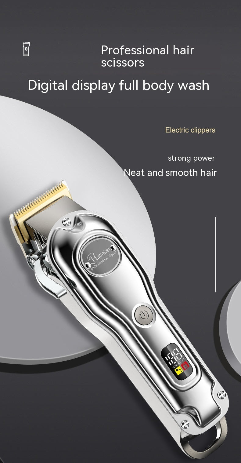 Hair Scissors Metal Machine Intelligent LED LCD Display Hair Salon Washing Electric Clipper Razor Vibrant Vaults
