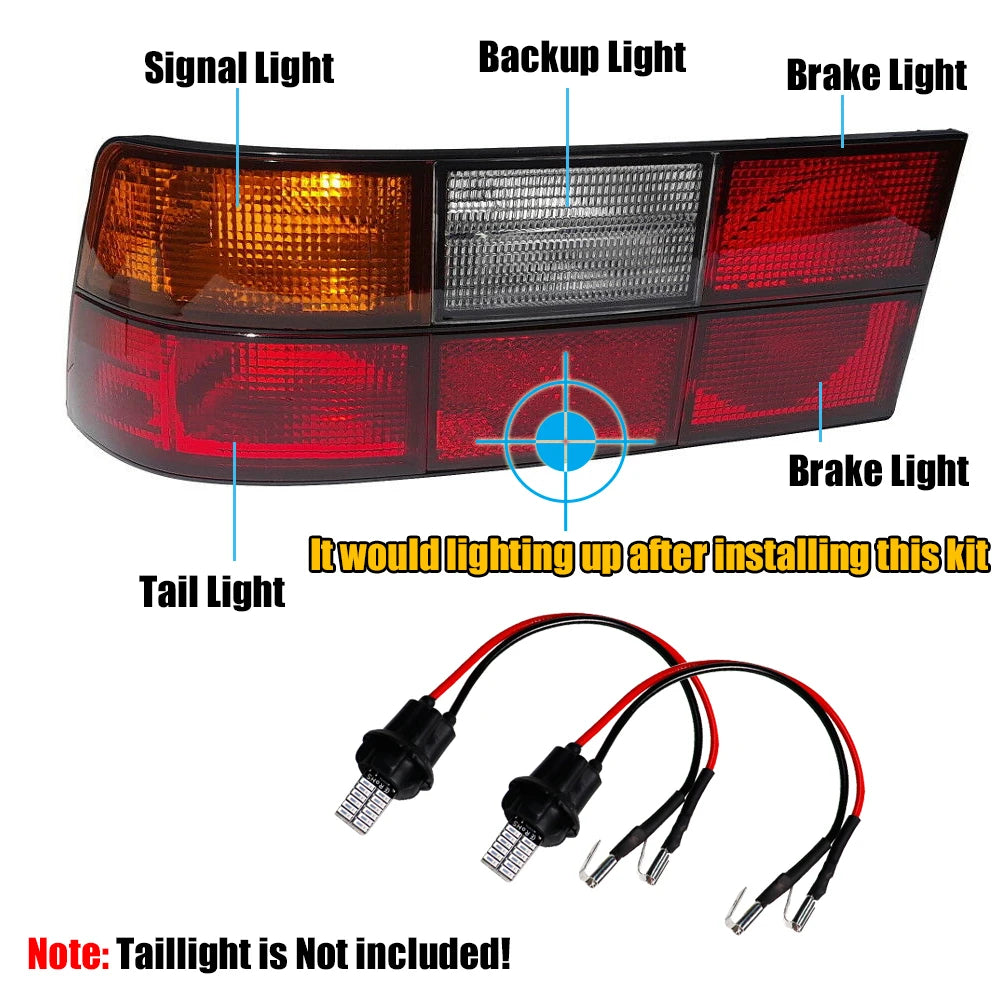 Red LED Add-On Extension Tail Lights Mod For 1977-1988 Porsche 924 & 1982-1991 Porsche 944 & 1986-1991 Porsche 951 Vibrant Vaults