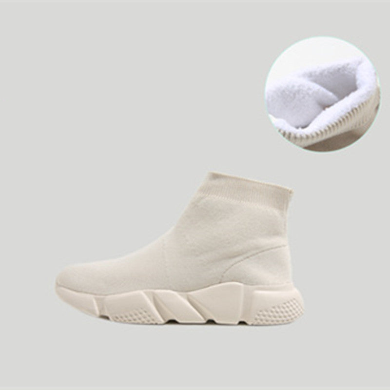 New Plush Thickened Casual Flying Woven Shoes Full Size Vibrant Vaults