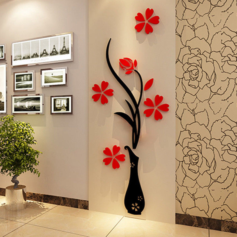 Creative vase acrylic 3D wall sticker Vibrant Vaults
