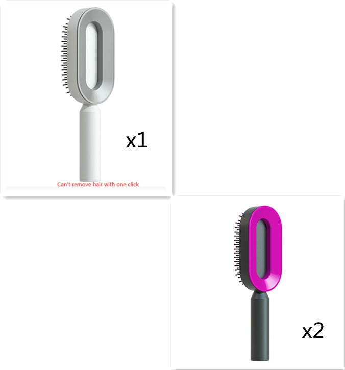 Self Cleaning Hair Brush For Women One-key Cleaning Hair Loss Airbag Massage Scalp Comb Anti-Static Hairbrush Vibrant Vaults