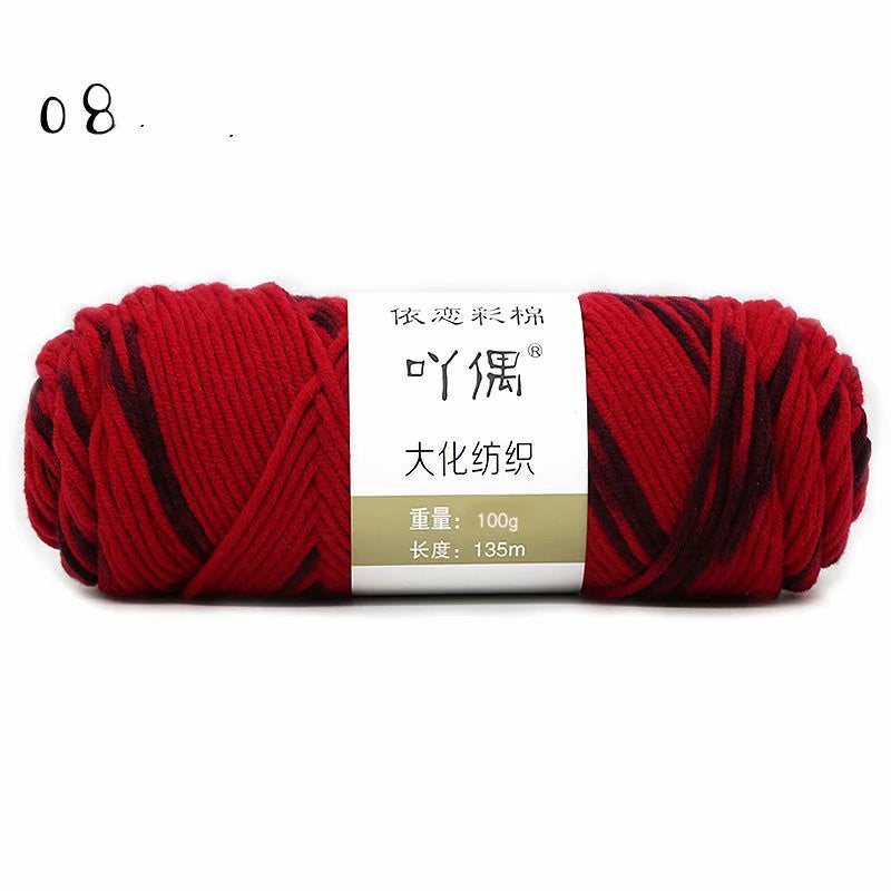 8 Strands Of Gradient Milk Cotton Wool Hand-knitted Medium Thick Vibrant Vaults