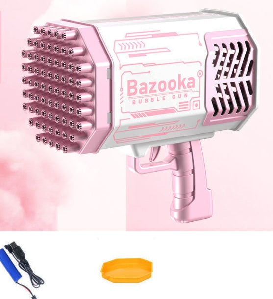 Bubble Gun Rocket 69 Holes Soap Bubbles Machine Gun Shape Automatic Blower With Light Toys For Kids Pomperos Vibrant Vaults