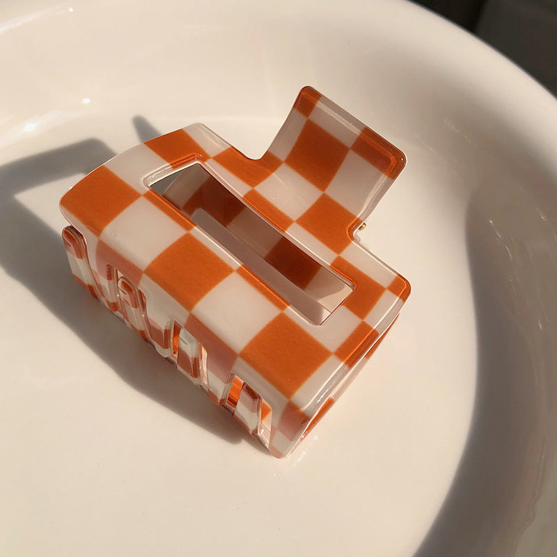 Colorful Checkerboard Grab Clips All-match Hair Grasping Simple Vibrant Vaults