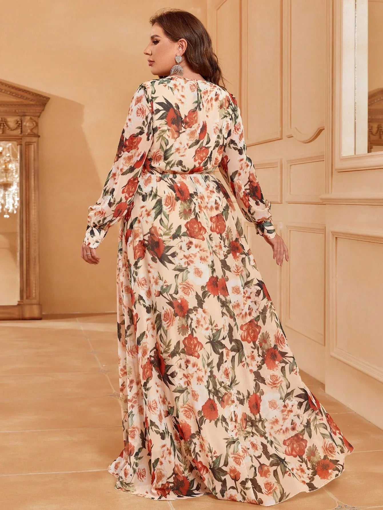 Plus Size Printed Casual Dress Evening gown Ball dress Party dress Vibrant Vaults