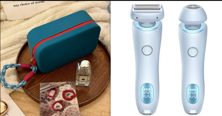 2 In 1 Hair Removal Epilator USB Rechargeable Trimmer Women Body Razor Face Leg Armpit Bikini Hand Pubic Shaver Hair Remover Vibrant Vaults