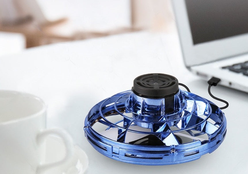 Mini Fingertip Gyro Interactive Decompression Toy Drone LED UFO Type Flying Helicopter Spinner Toy Kids Vibrant Vaults