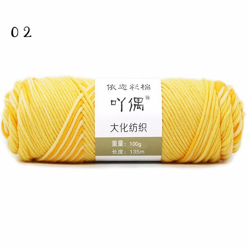 8 Strands Of Gradient Milk Cotton Wool Hand-knitted Medium Thick Vibrant Vaults