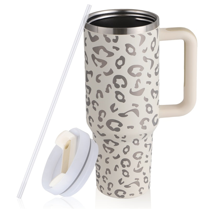 40oz Straw Coffee Mug With Handle Portable Car Stainless Steel Water Bottle Large Capacity Travel Bisphenol A Free Mug Vibrant Vaults