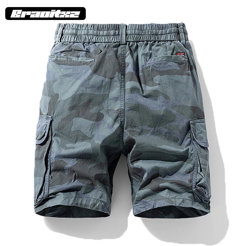 New Men Summer Outdoor Fashion Casual Breathable Pure Cotton Cargo Shorts Men Bermuda Camouflage Beach Jogger Shorts Men Vibrant Vaults