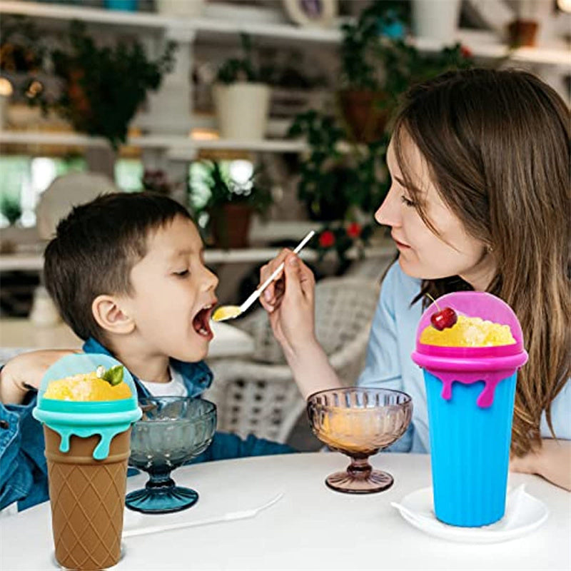 500ml Large Capacity Slushy Cup Summer Squeeze Homemade Juice Water Bottle Quick-Frozen Smoothie Sand Cup Pinch Fast Cooling Magic Ice Cream Slushy Maker Beker Kitchen Gadgets Vibrant Vaults