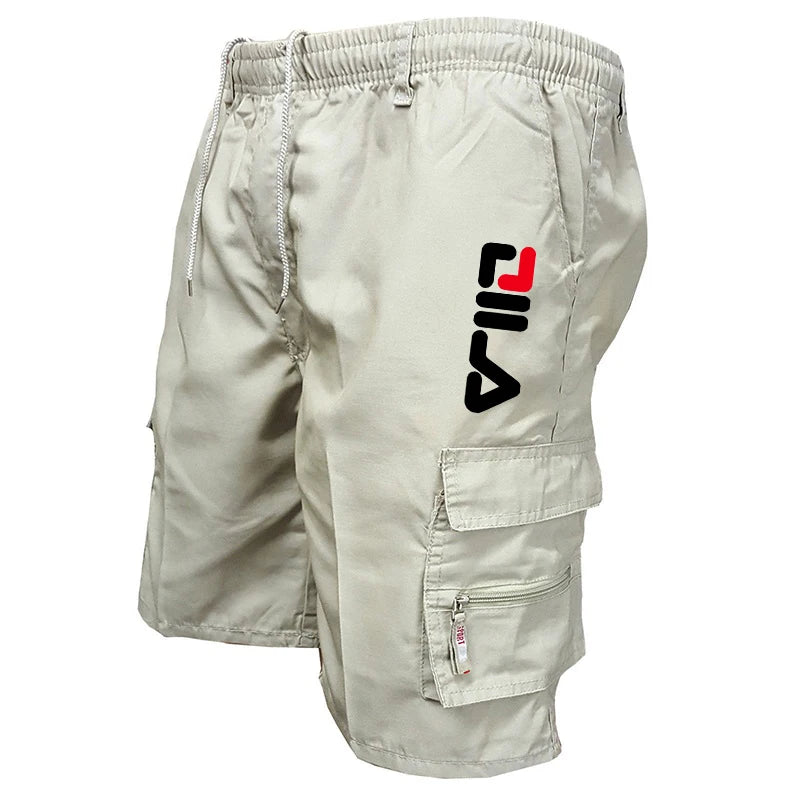 Men's Cargo Shorts Print Multiple Pockets Fashion Drawstring Loose Sportswear Summer Fitness Jogger Training Tactical Shorts Vibrant Vaults