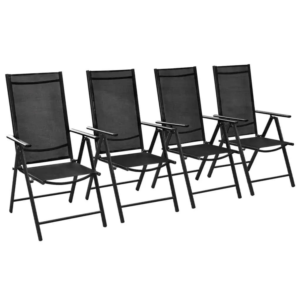 4PCS Folding Patio Chairs Aluminum and Textilene for Camping Garden Pool Beach Using