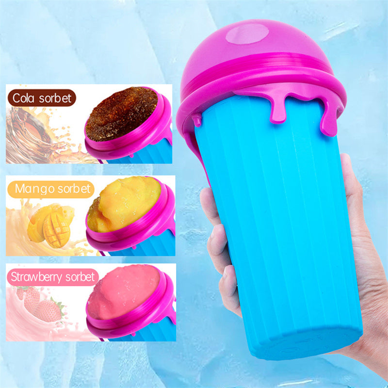500ml Large Capacity Slushy Cup Summer Squeeze Homemade Juice Water Bottle Quick-Frozen Smoothie Sand Cup Pinch Fast Cooling Magic Ice Cream Slushy Maker Beker Kitchen Gadgets Vibrant Vaults