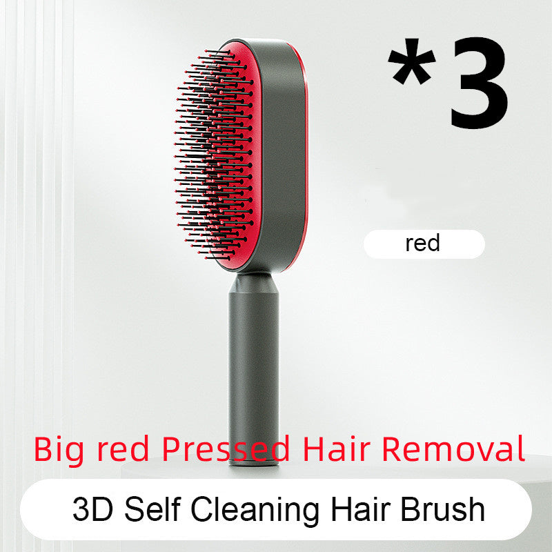 Self Cleaning Hair Brush For Women One-key Cleaning Hair Loss Airbag Massage Scalp Comb Anti-Static Hairbrush Vibrant Vaults