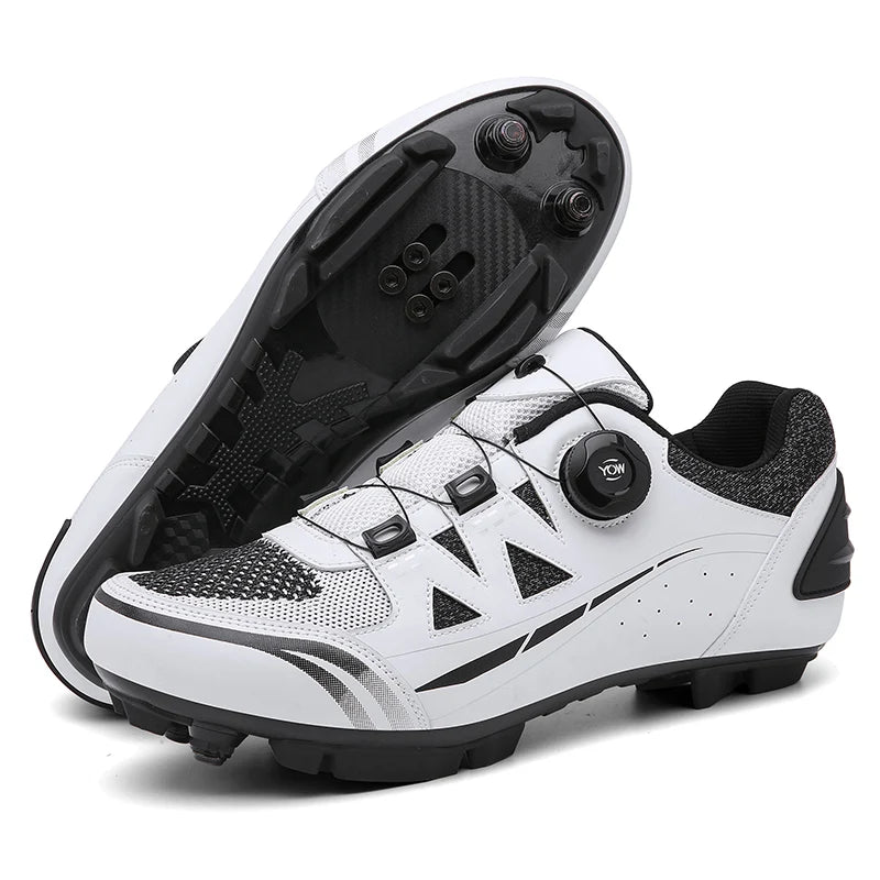 Men’s Cycling Shoes Self-locking Off-road Cycling Sneakers Women Mountain Bicycle Shoes Mesh Racing Shoes Dirt Road Bike Shoes Vibrant Vaults