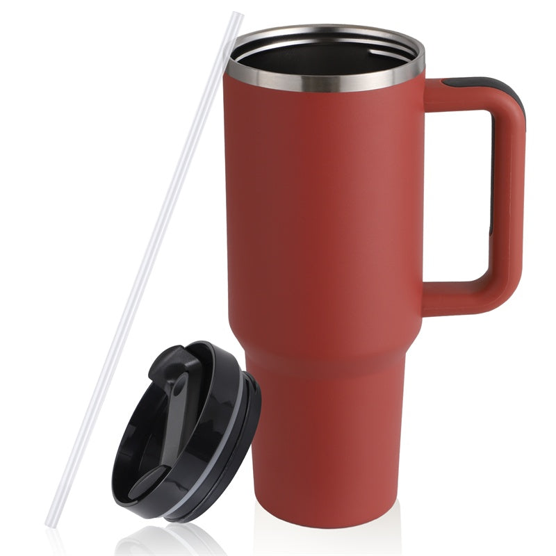 40oz Straw Coffee Mug With Handle Portable Car Stainless Steel Water Bottle Large Capacity Travel Bisphenol A Free Mug Vibrant Vaults
