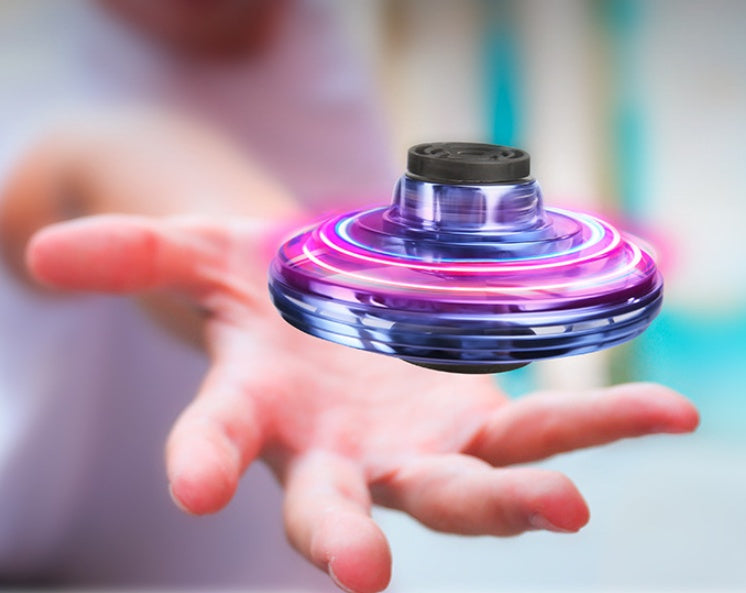 Mini Fingertip Gyro Interactive Decompression Toy Drone LED UFO Type Flying Helicopter Spinner Toy Kids Vibrant Vaults