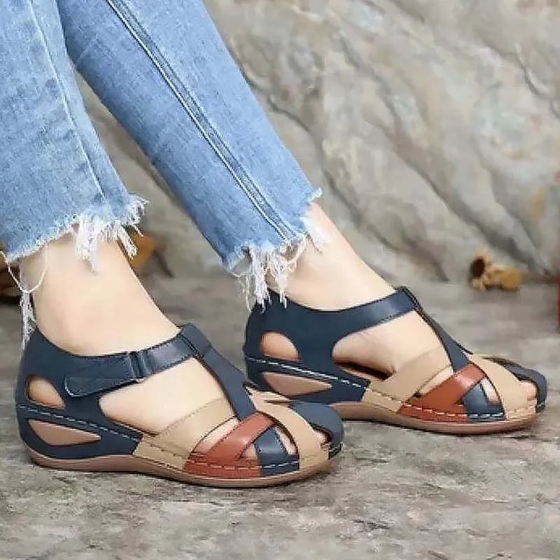 Open Toe Summer Women New Elegant Non Slip Shoes For Women Wedges Non-Slip Buckle Zapatos De Mujer Sandals Women Footwear Vibrant Vaults