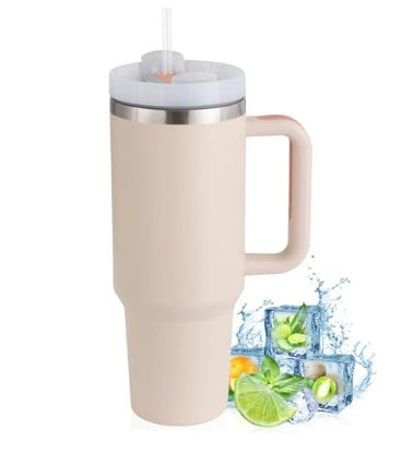 40oz Straw Coffee Mug With Handle Portable Car Stainless Steel Water Bottle Large Capacity Travel Bisphenol A Free Mug Vibrant Vaults